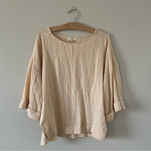 Umgee Cream Bohemian Wide Sleeve Blouse Top